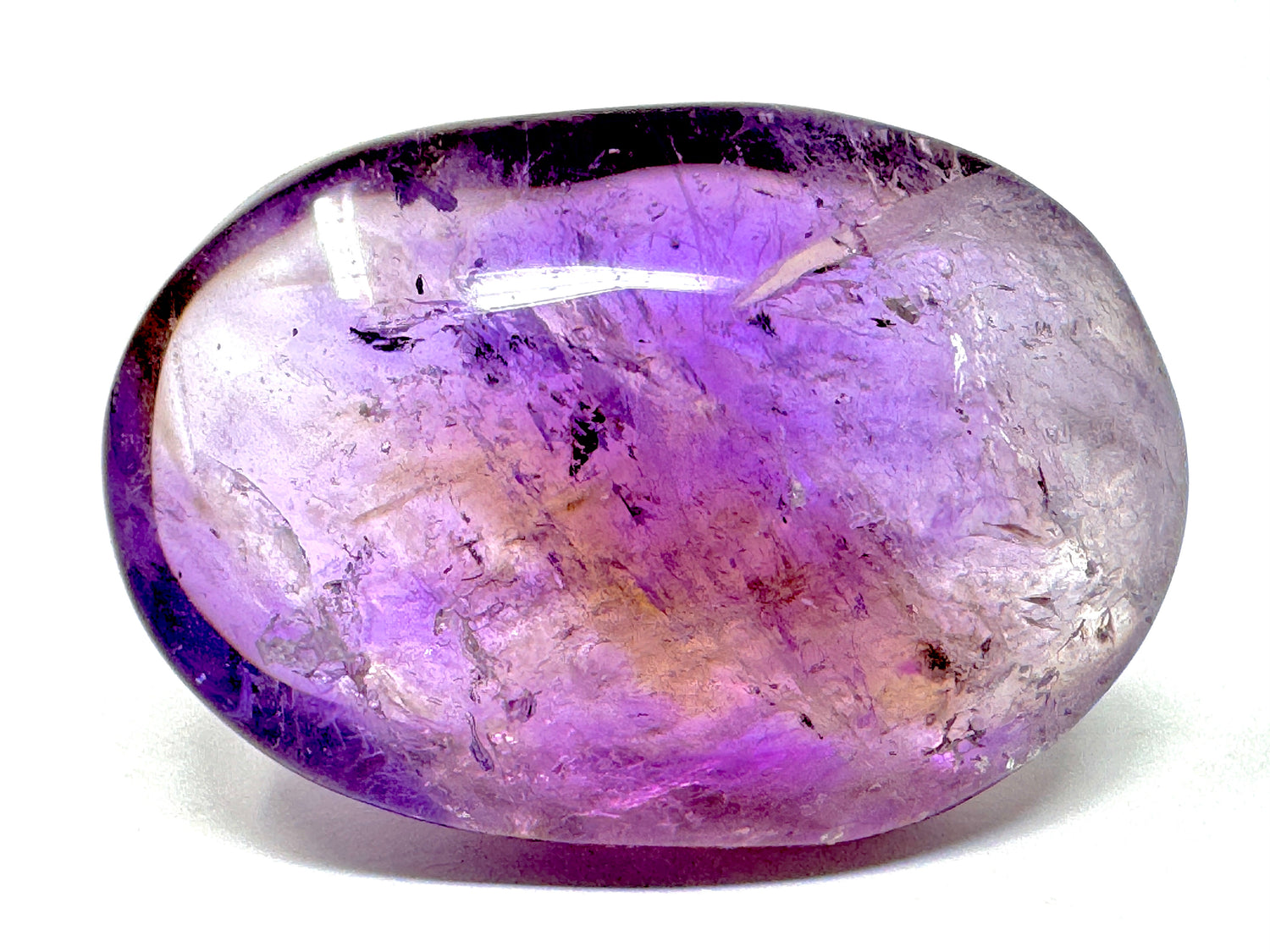 Ametrine Quartz Pebbles & Palm Stones For Sale