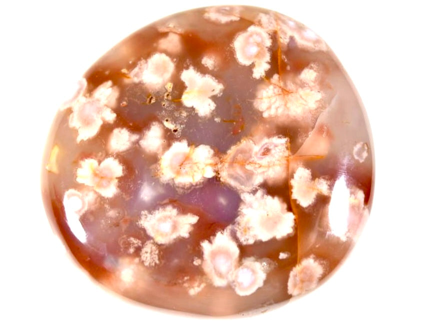 Cherry Blossom Agate Pebbles & Palm Stones For Sale