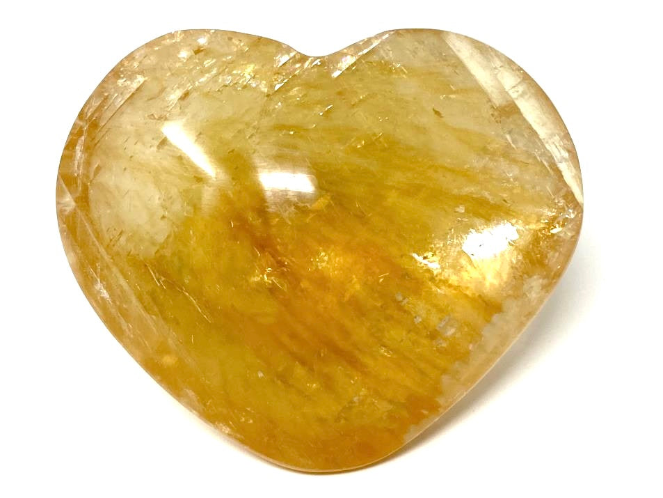 Optical Honey Calcite Crystal Hearts For Sale