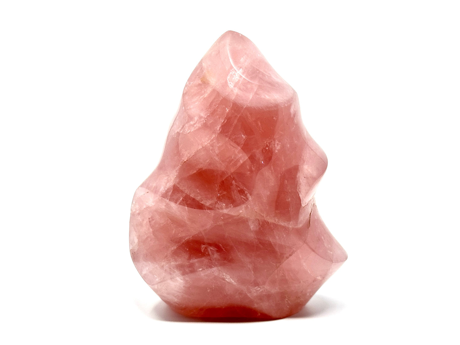 Rose Quartz Crystal Flame Shapes