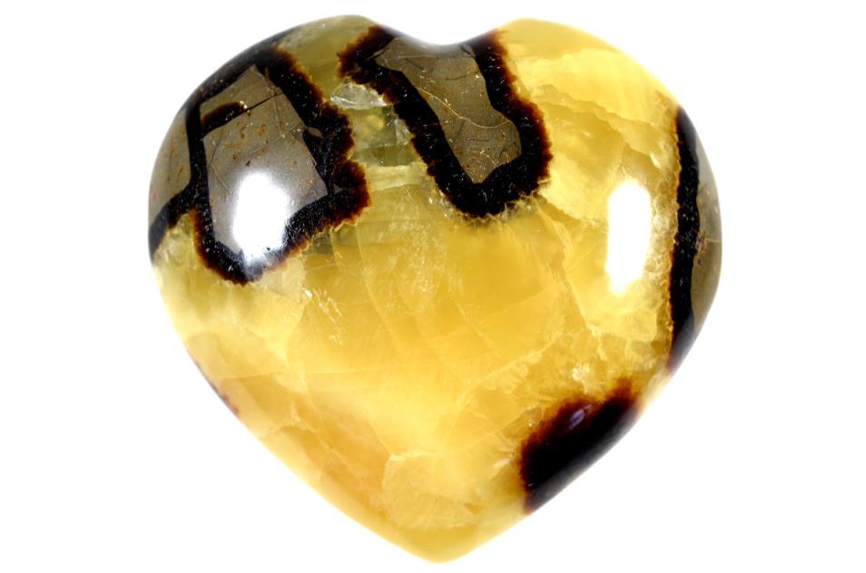 Yellow Septarian Hearts For Sale