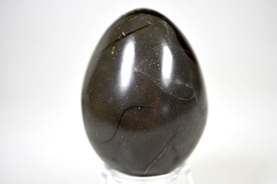 Druzy Black Septarian Crystal Geode Egg 6.3cm