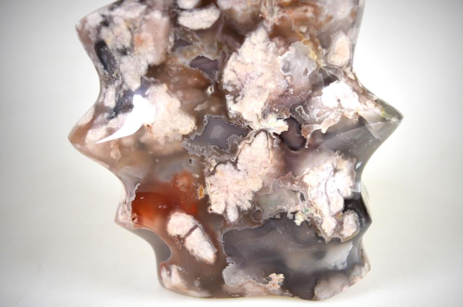 Cherry Blossom Agate Crystal Flame Shape Large 19.1cm