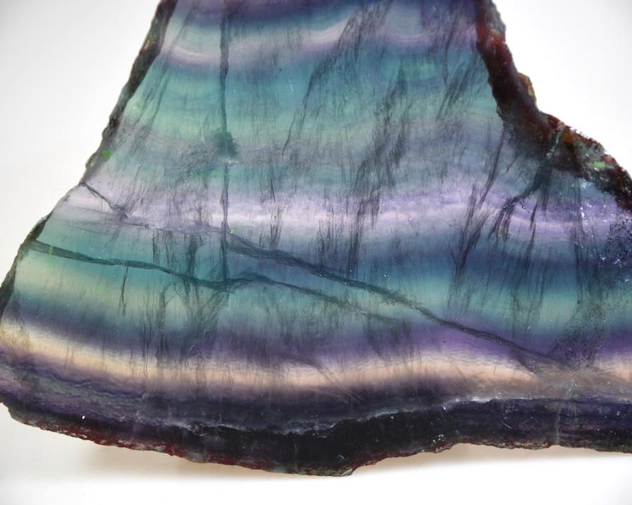 Rainbow Fluorite Crystal Slice Large 16cm