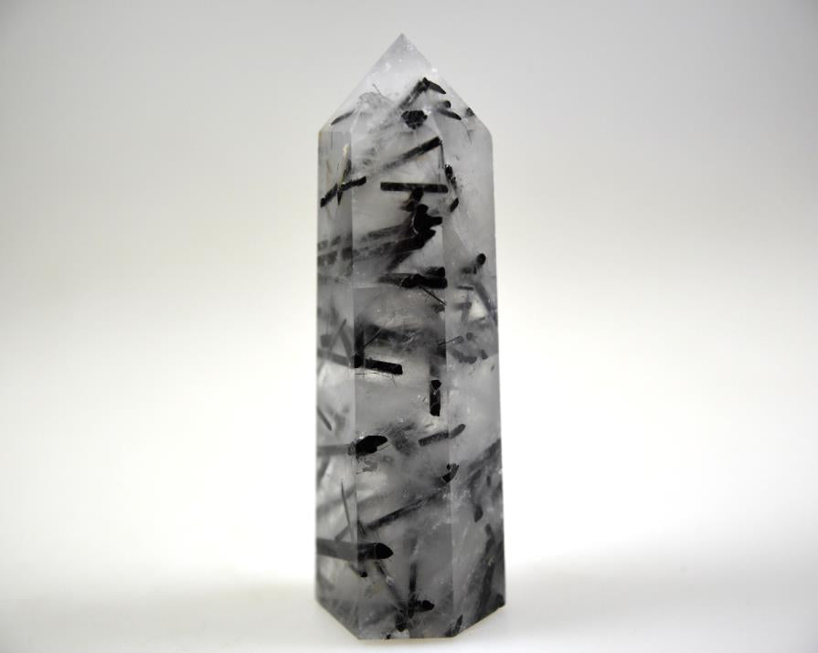 Quartz With Tourmaline Crystal Point 6.1cm