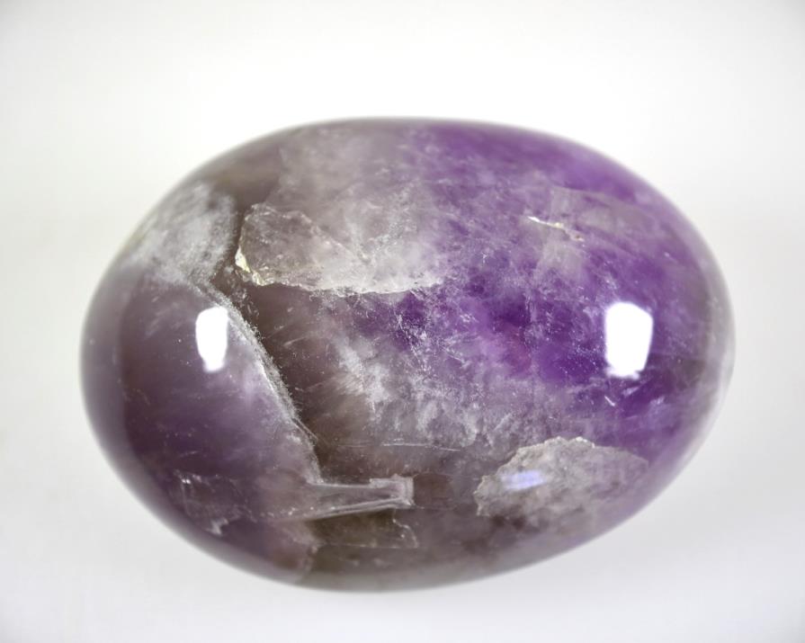 Chevron Amethyst Crystal Pebble Large 8.4cm