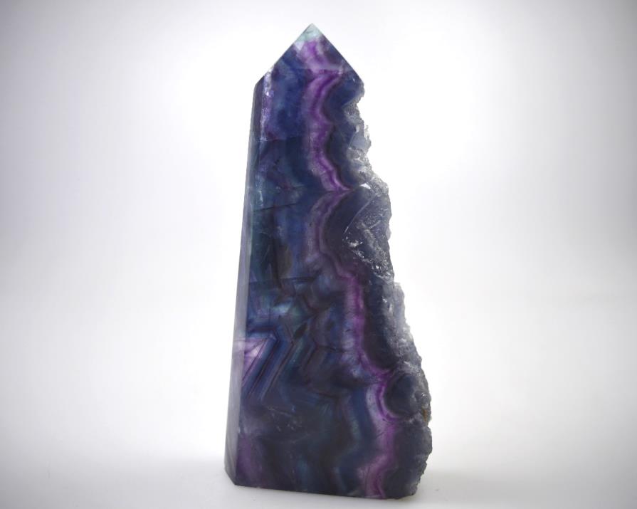 Rainbow Fluorite Crystal Wave Point Large 16.8cm