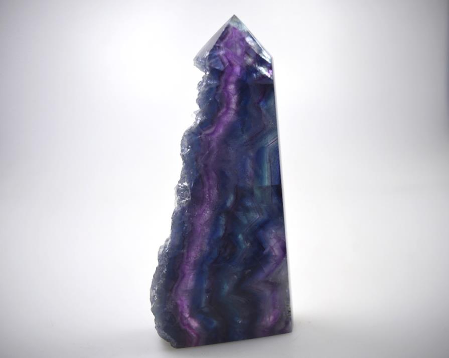 Rainbow Fluorite Crystal Wave Point Large 16.8cm