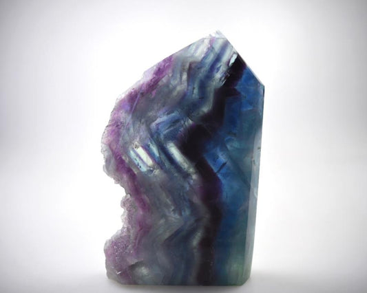 Rainbow Fluorite Crystal Wave Point 13.5cm