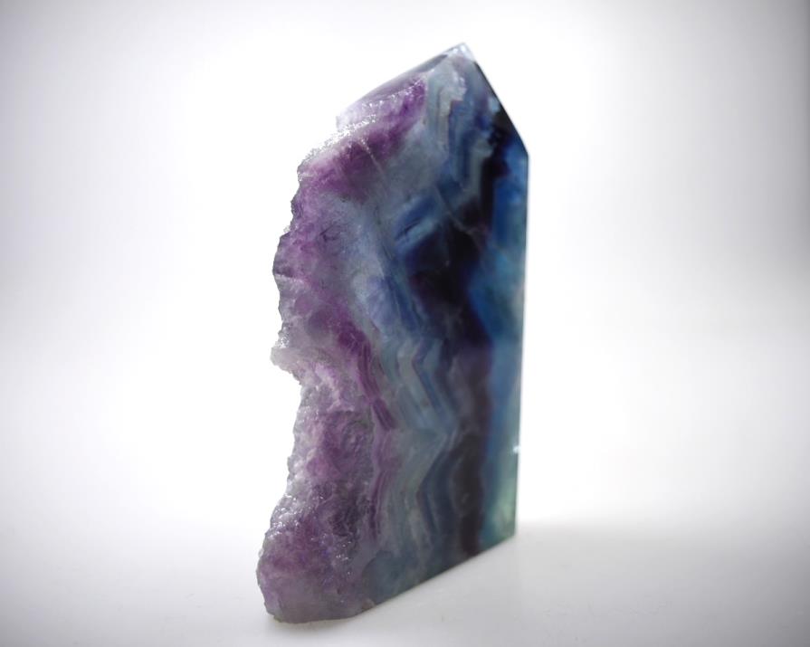 Rainbow Fluorite Crystal Wave Point 13.5cm