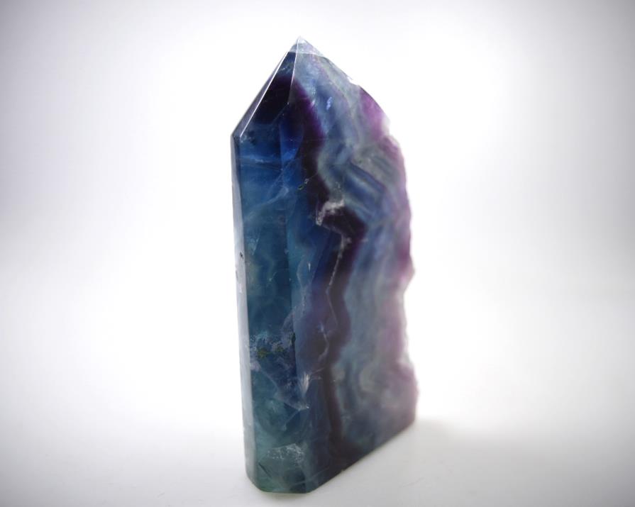 Rainbow Fluorite Crystal Wave Point 13.5cm