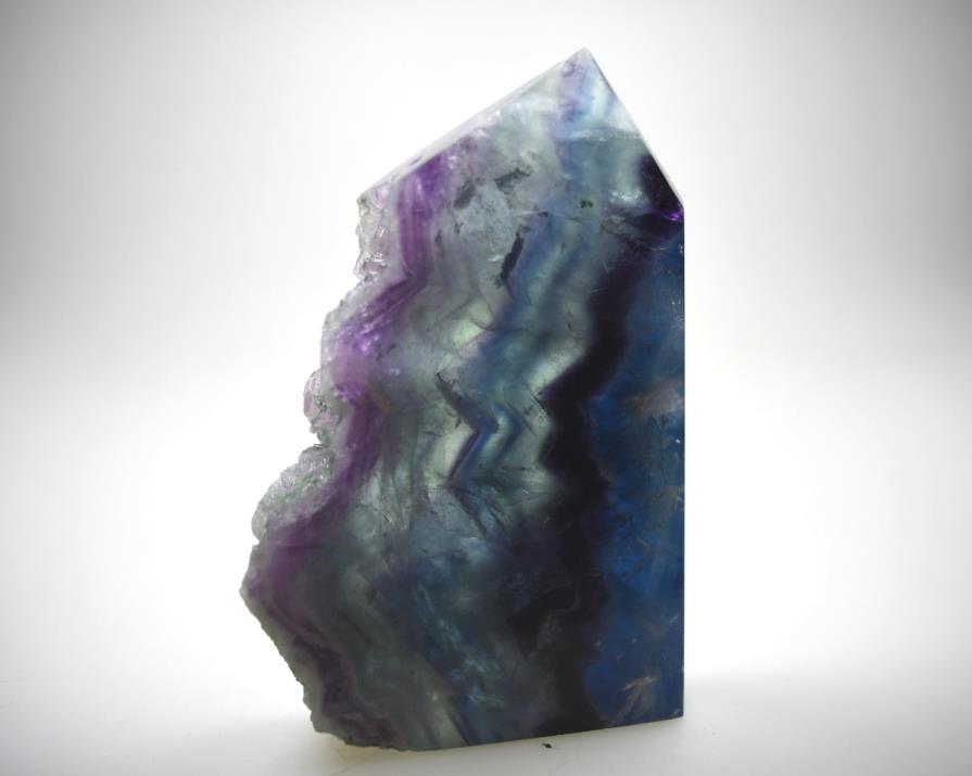 Rainbow Fluorite Crystal Wave Point 12cm