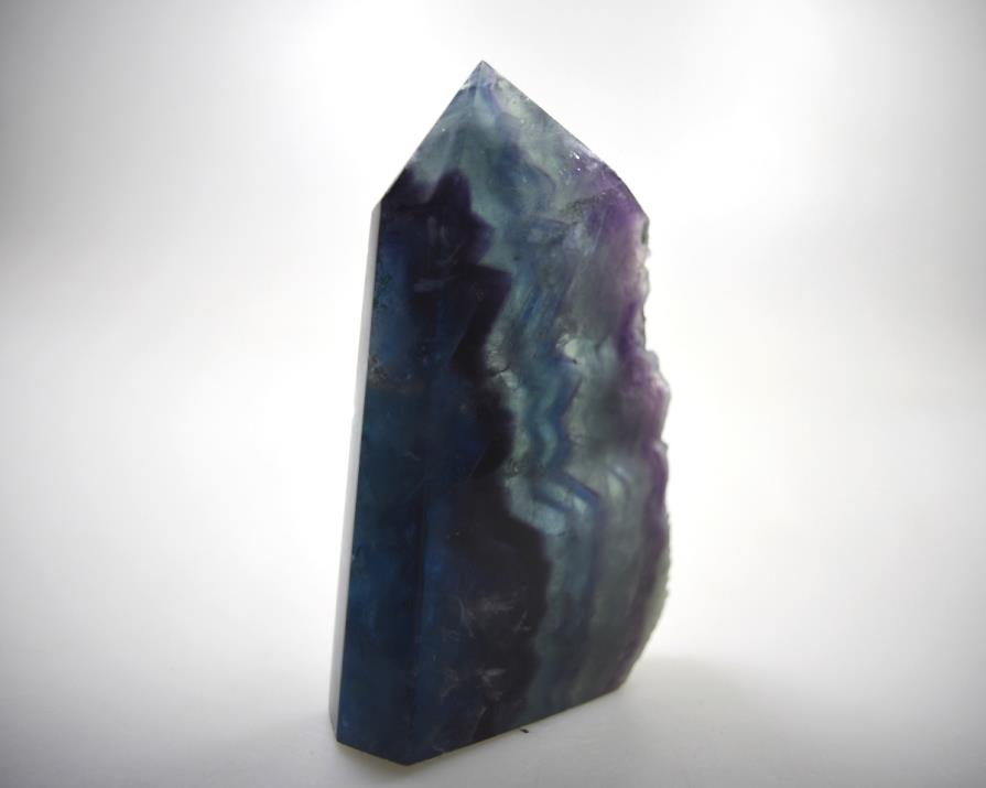 Rainbow Fluorite Crystal Wave Point 12cm