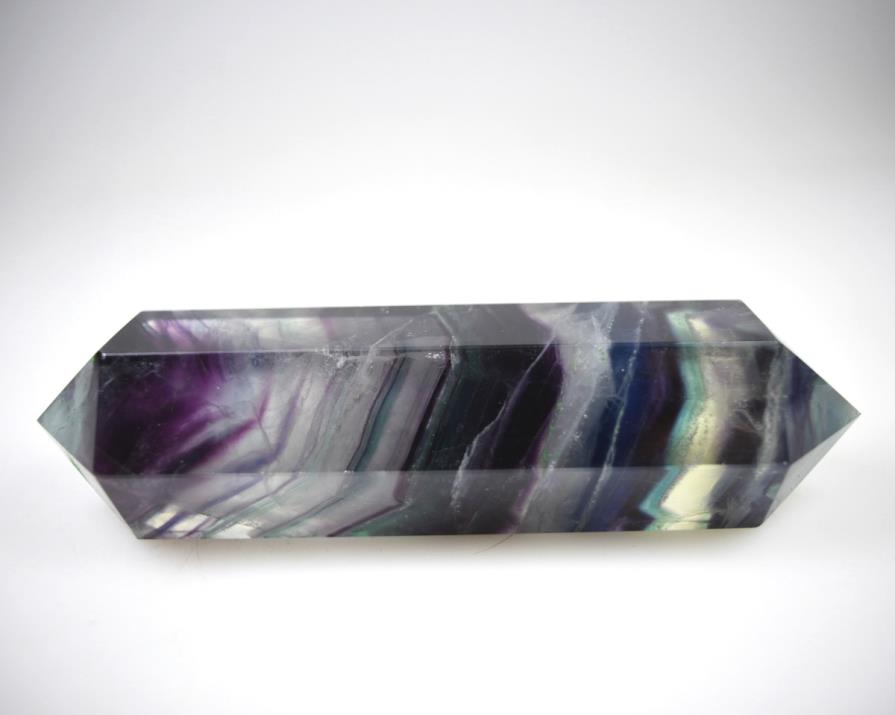 Rainbow Fluorite Double Terminated Crystal Point Large 14.6cm