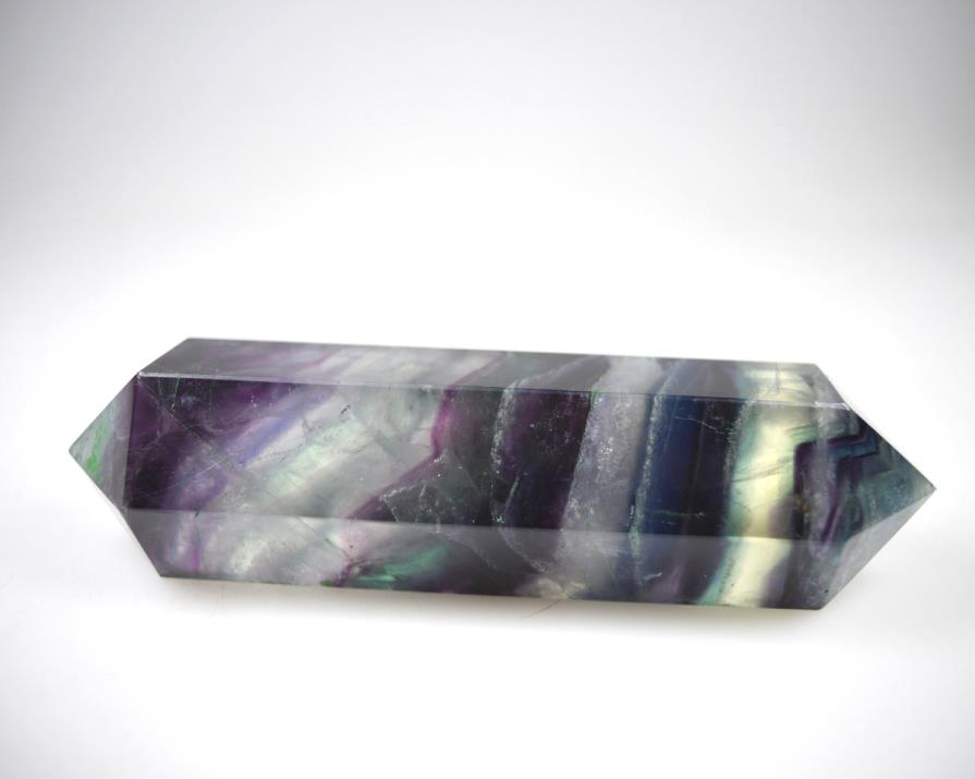 Rainbow Fluorite Double Terminated Crystal Point Large 14.6cm