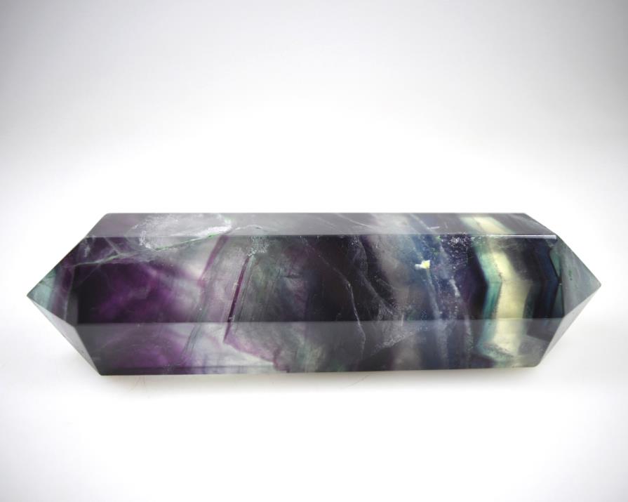 Rainbow Fluorite Double Terminated Crystal Point Large 14.6cm