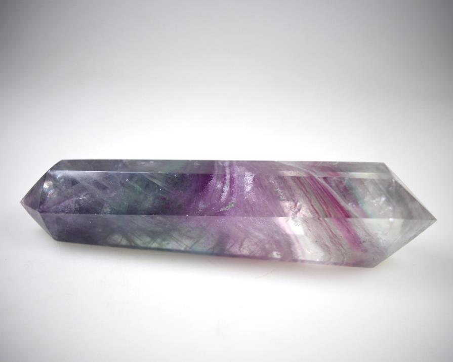 Rainbow Fluorite Double Terminated Crystal Point Large 15.6cm