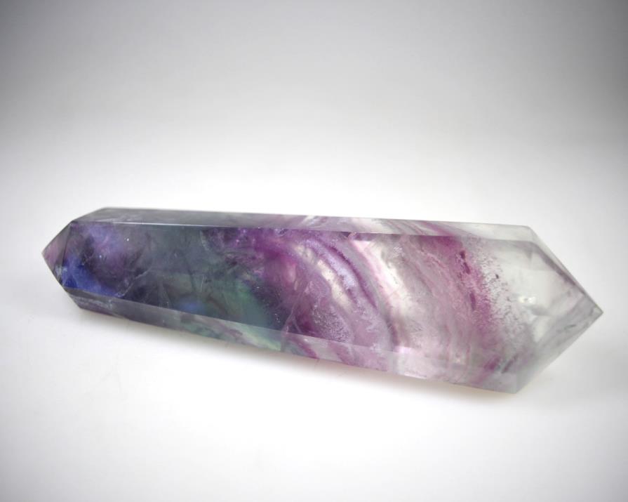 Rainbow Fluorite Double Terminated Crystal Point Large 15.6cm