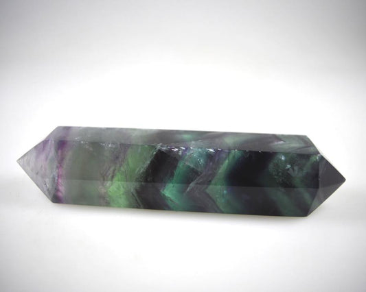 Rainbow Fluorite Double Terminated Crystal Point Large 13.6cm