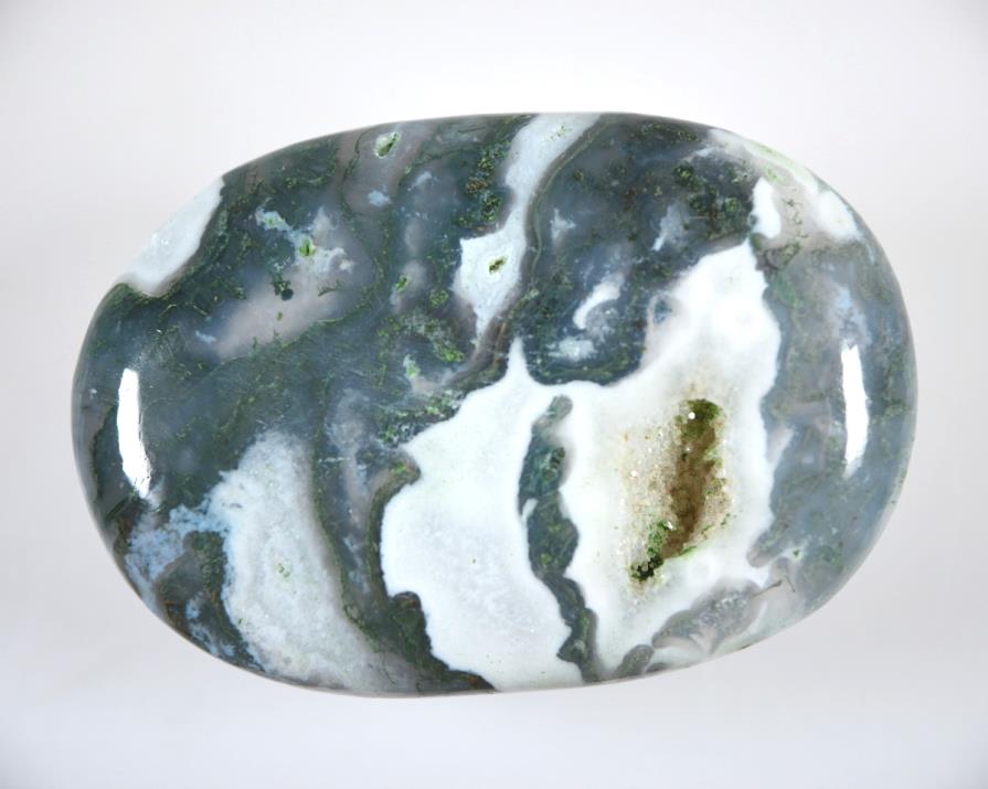 Moss Agate Crystal Pebble 6.6cm