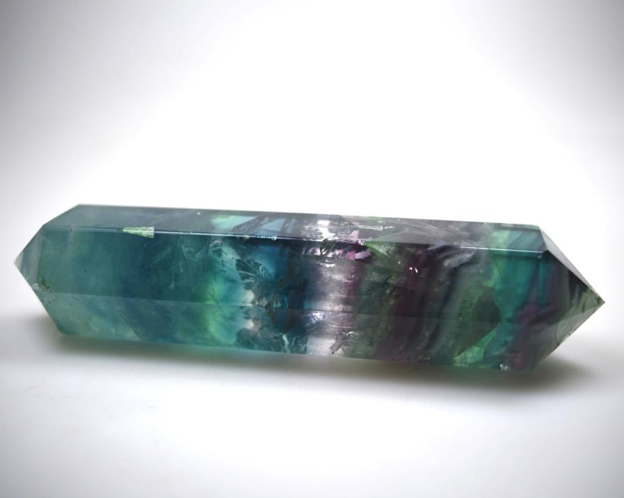 Rainbow Fluorite Double Terminated Crystal Point Large 16.7cm