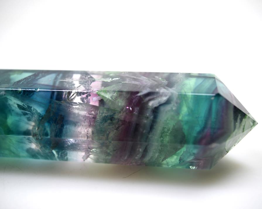 Rainbow Fluorite Double Terminated Crystal Point Large 16.7cm