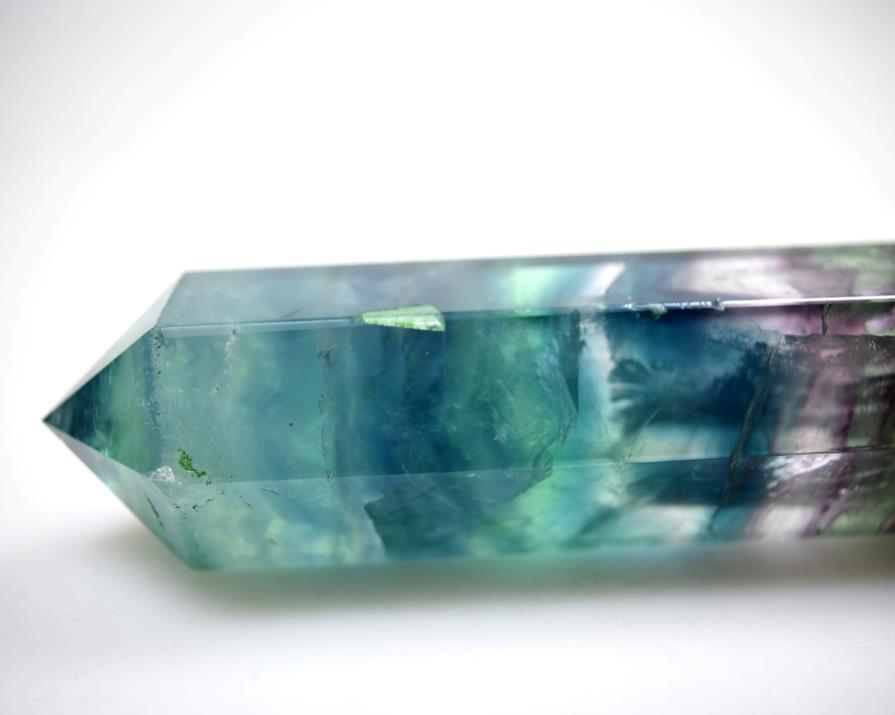 Rainbow Fluorite Double Terminated Crystal Point Large 16.7cm