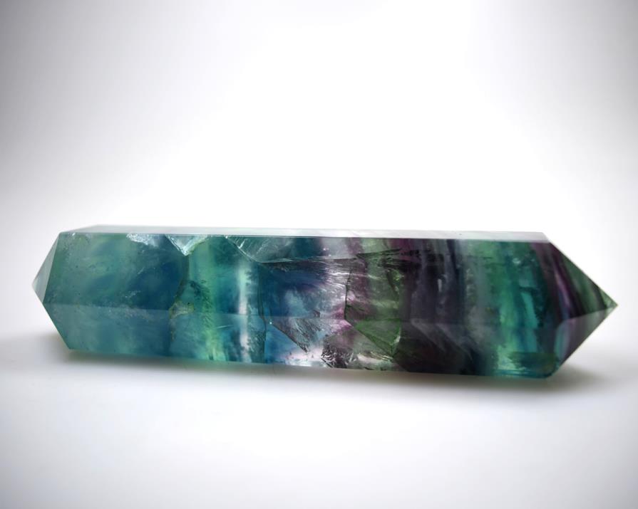 Rainbow Fluorite Double Terminated Crystal Point Large 16.7cm