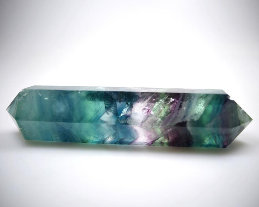 Rainbow Fluorite Double Terminated Crystal Point Large 16.7cm