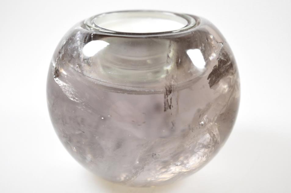 Smoky Quartz Tea Light Candle Holder 8.4cm