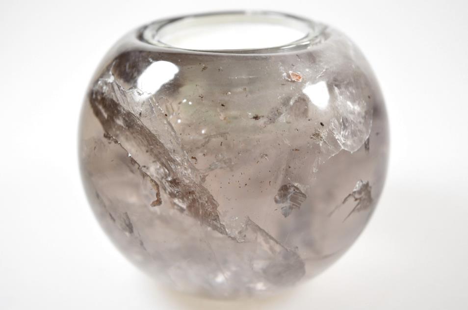 Smoky Quartz Tea Light Candle Holder 8.4cm