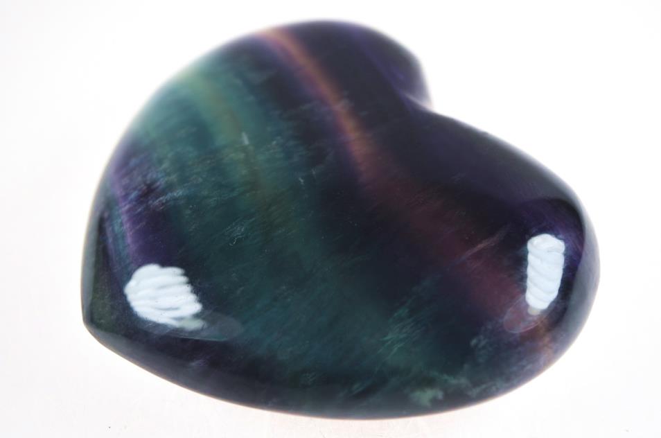 Rainbow Fluorite Crystal Heart Large 8.6cm