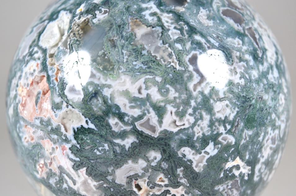 Druzy Moss Agate Crystal Sphere Large 9.8cm