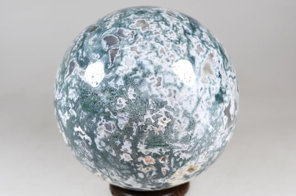 Druzy Moss Agate Crystal Sphere Large 9.8cm