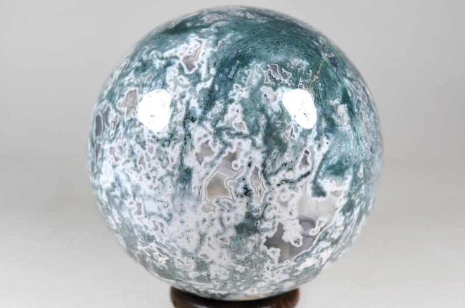 Druzy Moss Agate Crystal Sphere Large 9.8cm