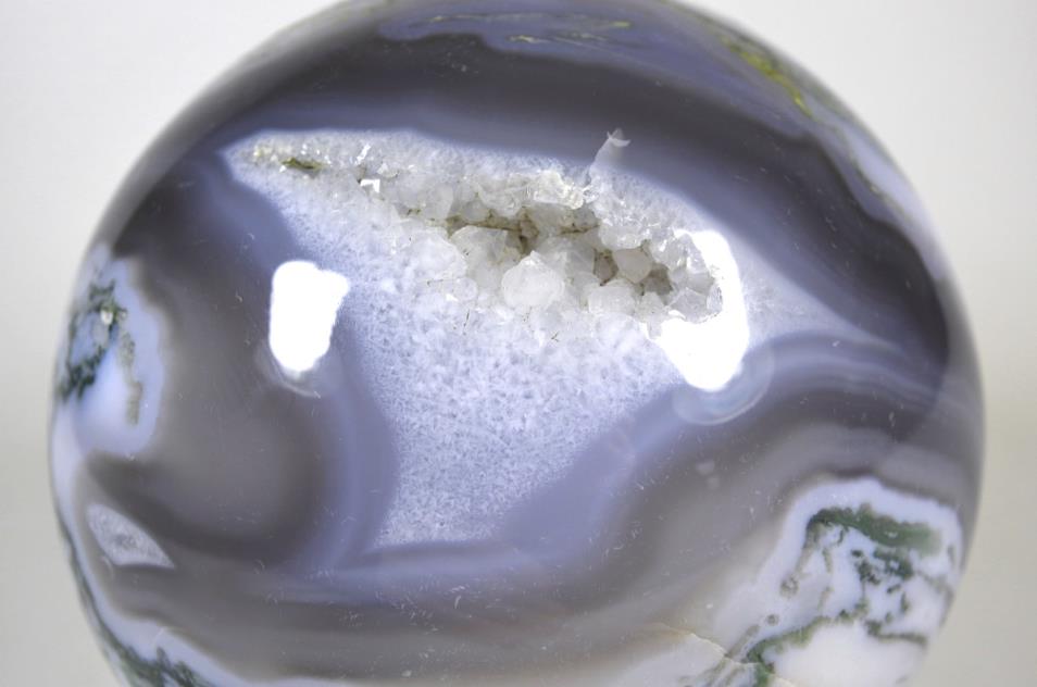 Druzy Moss Agate Crystal Sphere Large 11.8cm