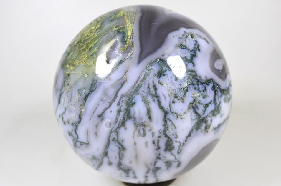 Druzy Moss Agate Crystal Sphere Large 11.8cm