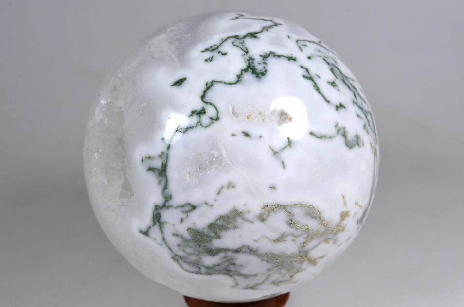 Druzy Moss Agate Crystal Sphere Large 8.4cm