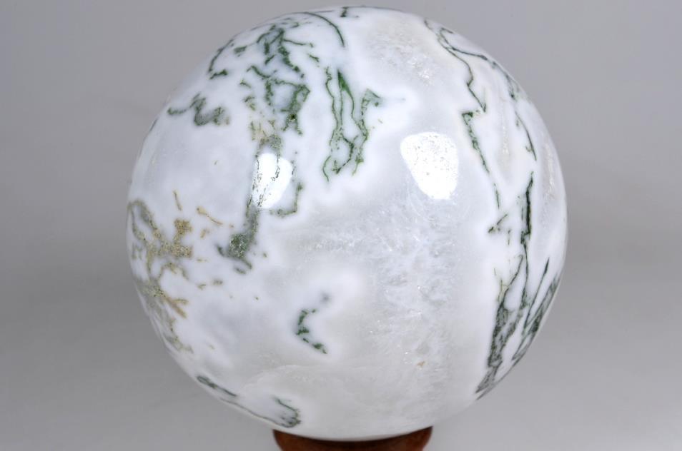 Druzy Moss Agate Crystal Sphere Large 8.4cm