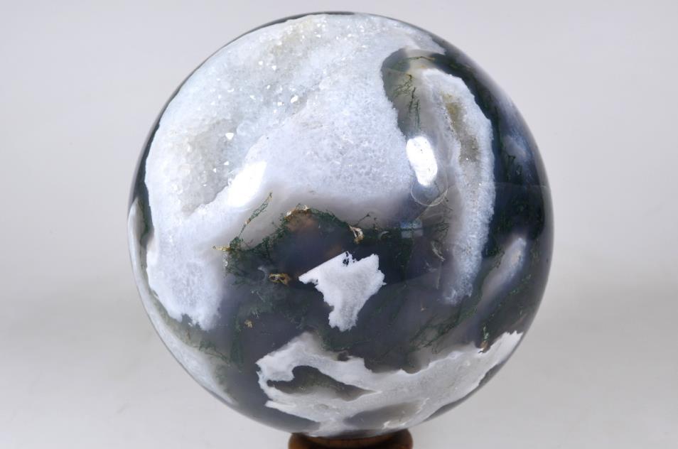 Druzy Moss Agate Crystal Sphere Large 11.2cm