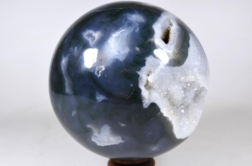 Druzy Moss Agate Crystal Sphere Large 11.2cm