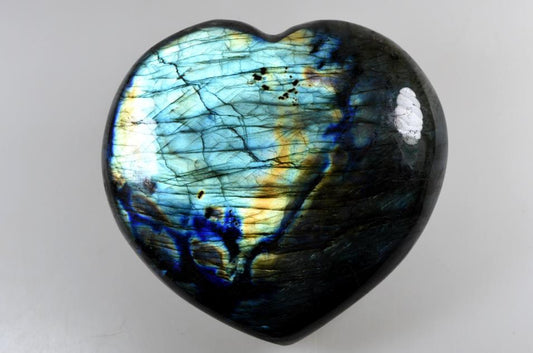 Labradorite Crystal Heart Large 12.2cm