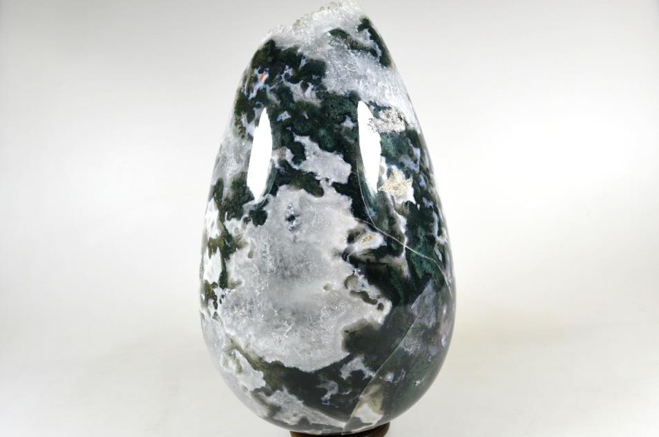 Druzy Moss Agate Crystal Egg Large 18.5cm