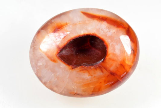 Carnelian Geode Crystal Pebble 7.2cm