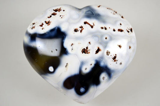 Orca Agate Crystal Heart Large 9cm