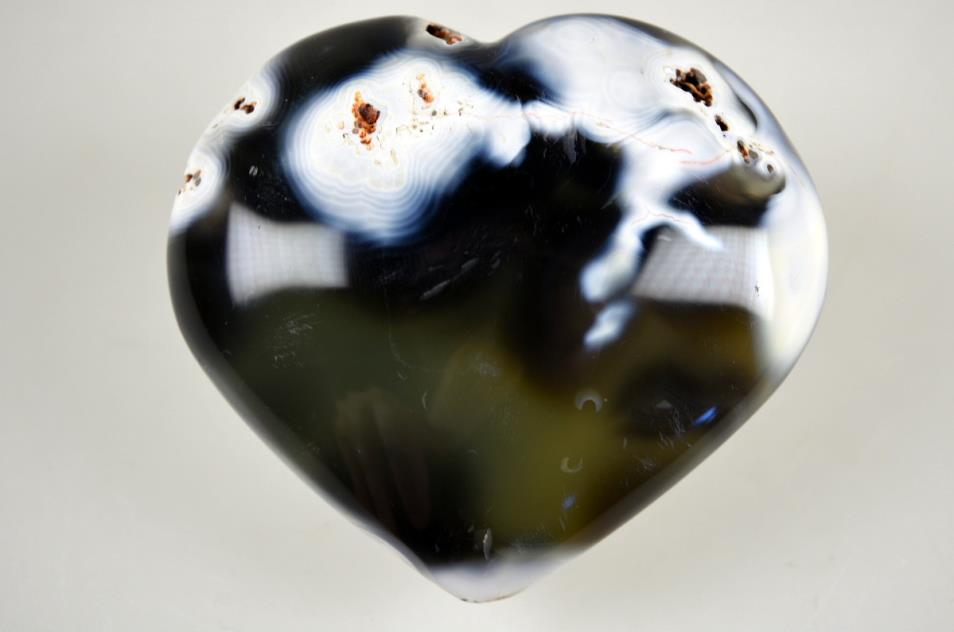 Orca Agate Crystal Heart Large 9cm