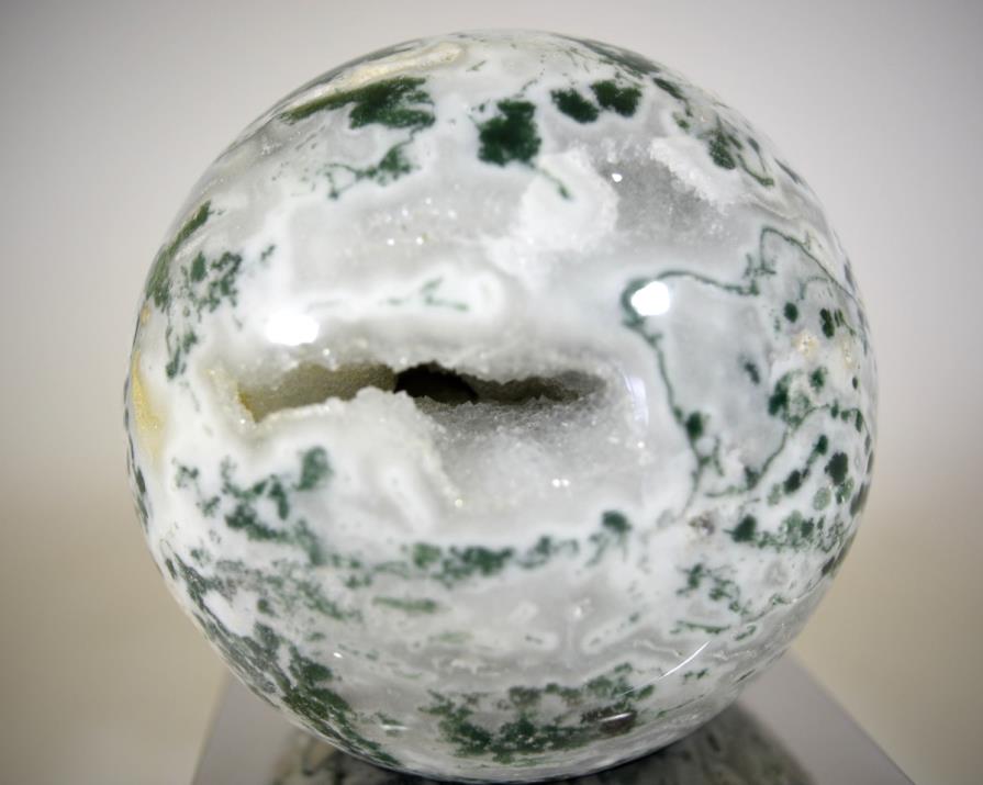 Druzy Moss Agate Crystal Sphere Large 11.5cm