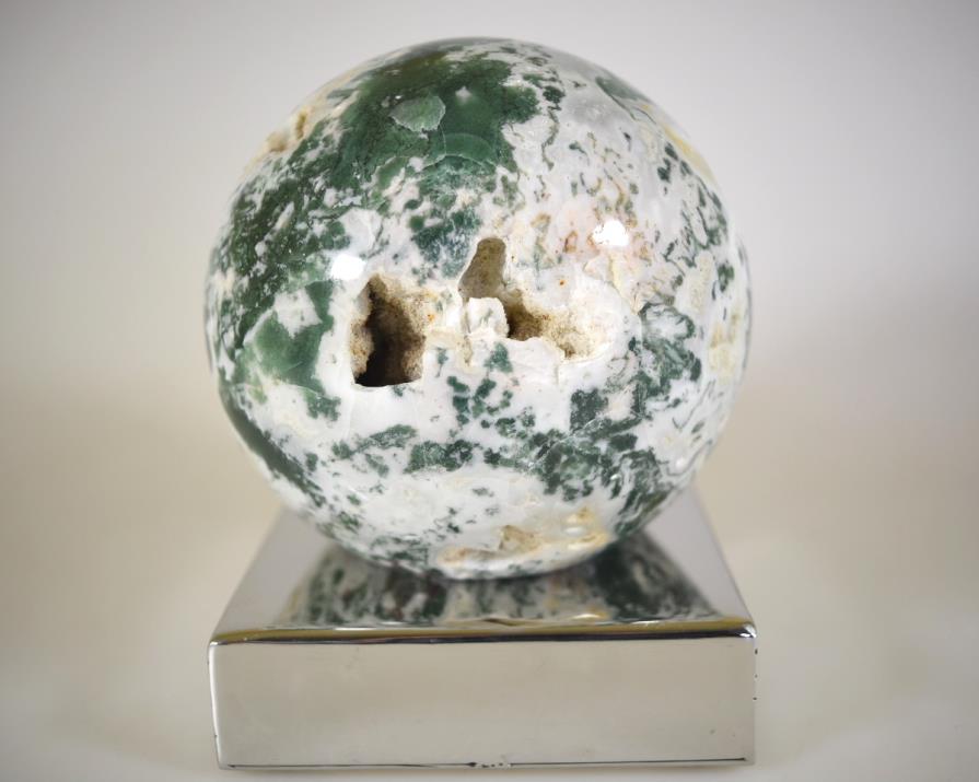 Druzy Moss Agate Crystal Sphere Large 11.5cm