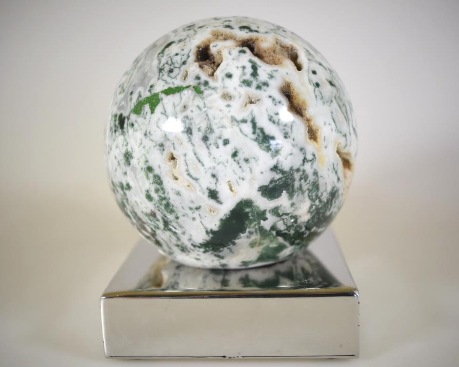 Druzy Moss Agate Crystal Sphere Large 11.5cm