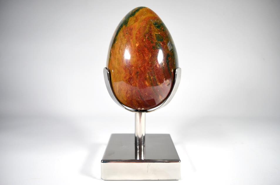 Fancy Jasper Mounted Crystal Egg Large 23cm